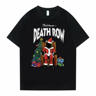 [S-5XL] เสื้อยืดผ้าฝ้าย พิมพ์ลาย Death Row Records Christmas No Row Awesome Tupac 2Pac สไตล์ฮิปฮอป แฟชั่นสําหรับผู้ชาย แ