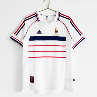 เสื้อกีฬาแขนสั้น ลายทีมชาติฟุตบอล France Away 1998 Season S-XXL ชุดเยือน สไตล์วินเทจ แห้งเร็ว สําหรับผู้ชาย