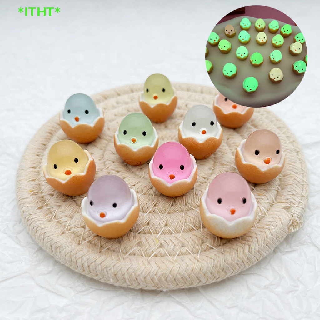 Itht> เปลือกไก่เรืองแสง DIY อุปกรณ์เสริม สําหรับตกแต่งบ้านตุ๊กตา 1 5 ชิ้น