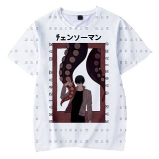 tshirt ♧☏New Chainsaw Man T-shirt Anime Unisex Tops Power Makima Pochita Short Sleeve Cal Loose Tee Shirt Plus Size(S-5X