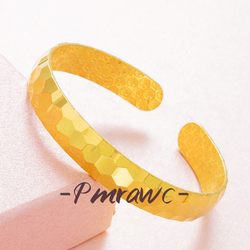 Pmrwc | 24K Gold Laser Open-Ended Bracelet สุภาพสตรี FS669