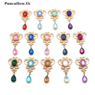 Peacellow ใหม่ เข็มกลัดโลหะอะคริลิค พลอยเทียม 52*30 มม. สําหรับตกแต่งงานแต่งงาน เครื่องประดับแฮนด์เมด DIY TH