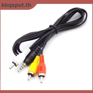 อะแดปเตอร์ปลั๊กแจ็คเสียงวิดีโอ AV ตัวผู้ 3.5 มม. เป็น 3 RCA ตัวผู้ Aux 1 เมตร THK2