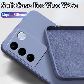 เคสซิลิโคนนิ่ม ทรงสี่เหลี่ยม ป้องกันกล้อง หรูหรา สําหรับ Vivo V27E V2237 2023 Vivov27e 4G Vevo V 27 e V27 V25 Pro 5G