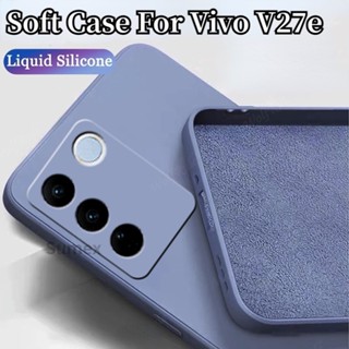 เคสซิลิโคนนิ่ม ทรงสี่เหลี่ยม ป้องกันกล้อง หรูหรา สําหรับ Vivo V27E V2237 2023 Vivov27e 4G Vevo V 27 e V27 V25 Pro 5G