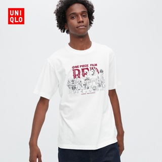 เสื้อยืดชาย Uniqlo UT เสื้อยืดแขนสั้น พิมพ์ลาย ONE PIECE FILM RED สําหรับผู้ชาย ผู้หญิง 447962