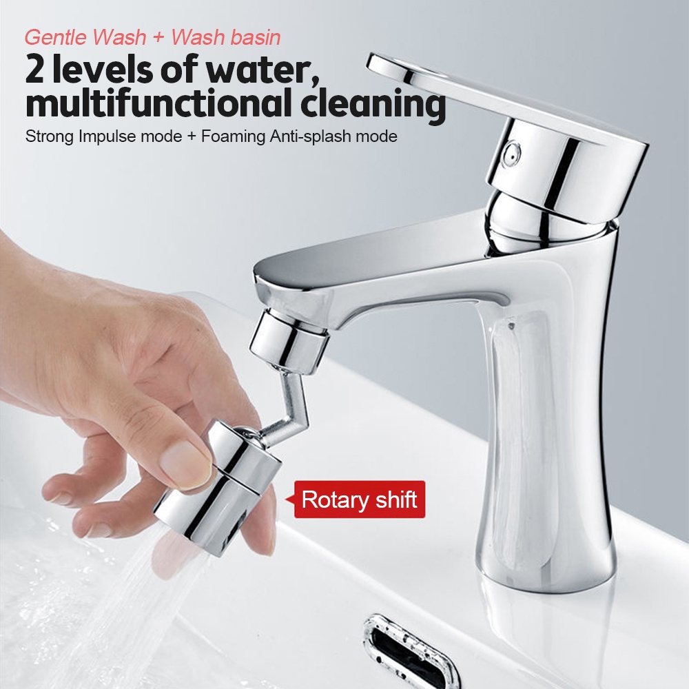 Ziqqucu ก๊อกน้ําอ่างล้างจาน หมุนได้ 720 องศา ขนาดใหญ่ สําหรับล้างหน้า ตา และบ้วนปาก - รูปที่ 6