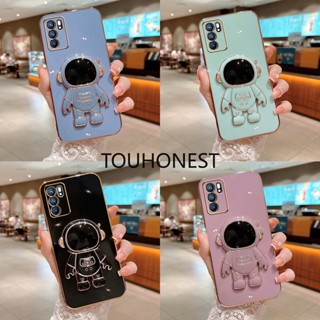 เคส Oppo A5S เคส Oppo Reno9 Pro Plus เคส Oppo Reno 8T เคส Oppo Reno4 Pro Case Oppo A16 Case Oppo A57 Case Oppo A39 Case Luxury Cute Silicone 3D Astronaut Stand Phone Cover Case โทรศัพท์มือถือ ซิลิโคน ลายนักบินอวกาศ พร้อมขาตั้ง หรูหรา สําหรับ