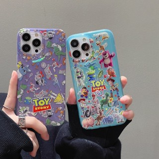 แฟชั่น!เคส TPU นิ่ม ลาย Toy Story สีฟ้า สีม่วง คุณภาพสูง สําหรับ iPhone 11 12 13 14 Pro Max + Plus