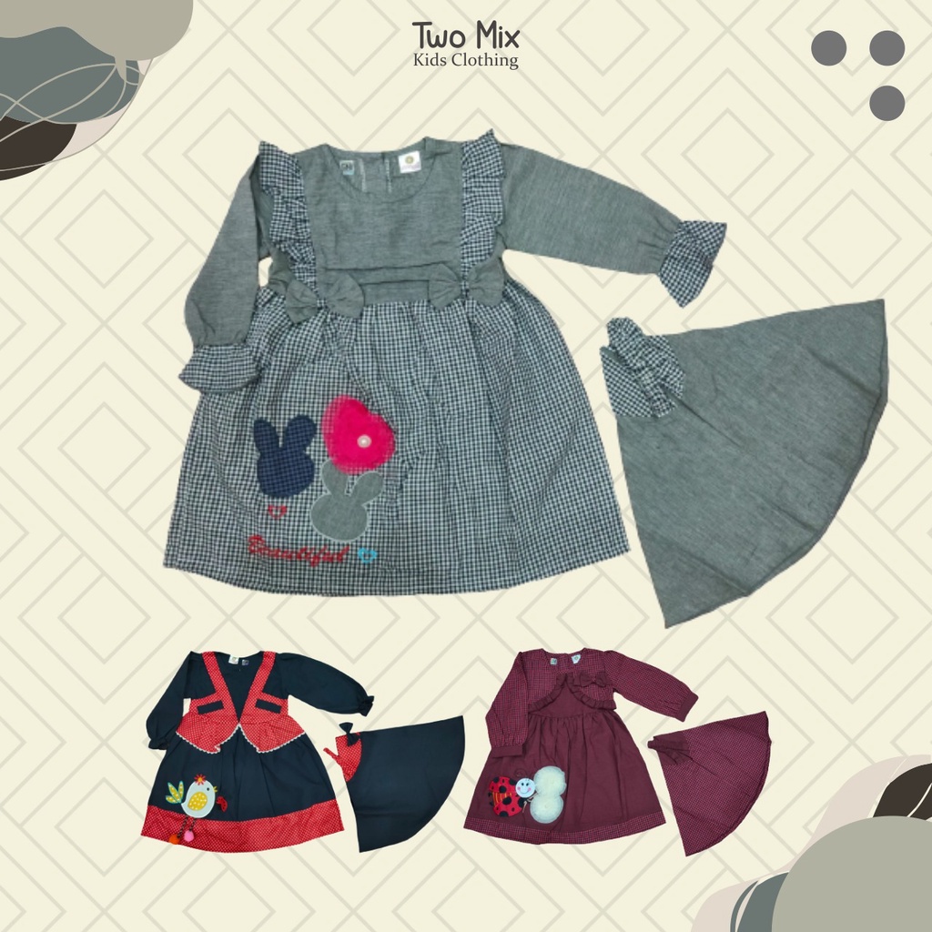 YUFFIE เสื้อผ้ามุสลิมสําหรับเด็กผู้หญิง Gamis dj871