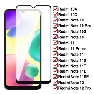 ฟิล์มกระจกนิรภัยกันรอยหน้าจอ 9d สําหรับ Xiaomi Redmi 10A 10C 11 Prime Note 10 12 10T 10S 11T 11S 11R 11SE 11E Pro TOX1