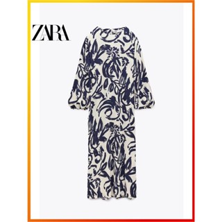 Zara ใหม่ ชุดเดรส คอกลม แขนยาว สําหรับผู้หญิง 5216048 712