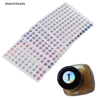 Morn สติกเกอร์ป้ายแท็กเลเซอร์ ตัวเลข 1-500 สําหรับติดตกแต่งเล็บ