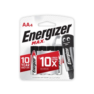 ถ่านไฟฉาย Energizer (เอเนอไจเซอร์) ถ่านเอเนอไจเซอร์แม๊กซ์ E91 AA แพ็ค2 และแพ็ค4 สีขาว ถ่าน