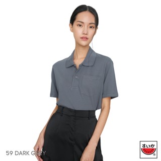 แตงโม (SUIKA) - เสื้อแตงโมคอปก POLO ชาย-หญิง (59 DARK GREY)