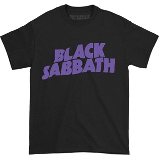 เสื้อยืดแขนสั้นHH เสื้อยืดผู้ชาย Bravado Mens Black Sabbath Classic Logo T Shirt Mens Womens T-shirts คอกลม[S-5XL]