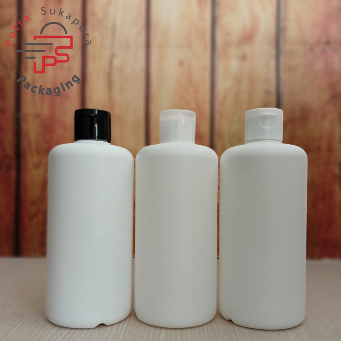 ขวดฟลิปทอป hdpe สีขาว 500 มล./ฝาพับคอเรียบ 28