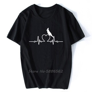 [S-5XL] เสื้อยืด ผ้าฝ้าย พิมพ์ลาย Cockatiel Heartbeat สไตล์ฮาราจูกุ แฟชั่นสําหรับผู้ชาย และผู้หญิง