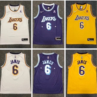 โมเดล Lakers James No. 22 แฟชั่น สไตล์คลาสสิก เสื้อกีฬาบาสเก็ตบอลลําลอง ปักลาย NBA 6 Jersey 208650