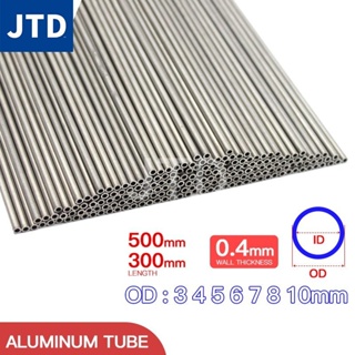 Jtd ท่ออลูมิเนียม 0.4 มม. หนา 300 มม. 500 มม. คุณภาพสูง ตรง 3 4 5 6 7 8 9 10 มม.