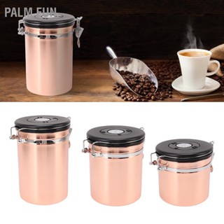 Palm Fun กระป๋องกาแฟสแตนเลส 304 พร้อมช้อนถังเก็บสุญญากาศสำหรับชาผลไม้แห้งและธัญพืชเบ็ดเตล็ด