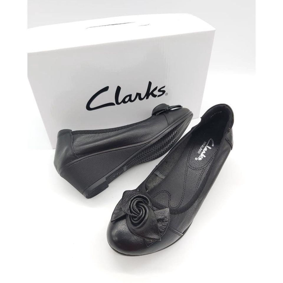 💛New💼Clarks / Clarks 1188 Wedges 5 ซม. / รองเท้าแตะหนัง สําหรับผู้หญิง / รองเท้าหนัง / รองเท้าส้นเตารีดสตรี /