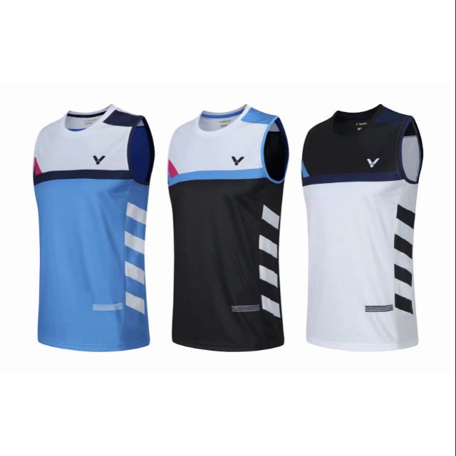 เสื้อกีฬาแบดมินตัน แขนกุด ลายทีม Victor 2024