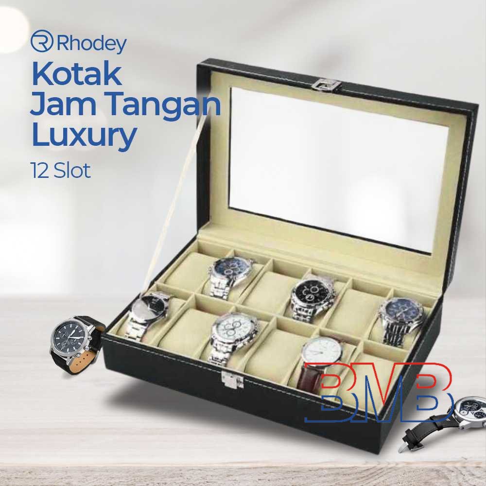 N22 Luxury 12 Slot Rhodey Watch Box - Z-0003