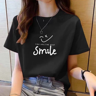 เสื้อยืดคอกลม แขนสั้น พิมพ์ลายการ์ตูน ทรงหลวม สไตล์เกาหลี แฟชั่นสําหรับผู้หญิง