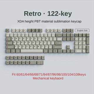 ปุ่มกดคีย์บอร์ด ธีมย้อนยุค สีขาว สีเทา XDA pbt