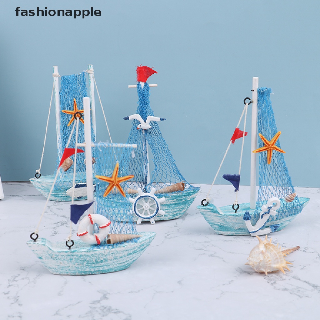 [fashionapple] 15 ซม. สไตล์เมดิเตอร์เรเนียนทะเลแล่นเรือใบเรือหัตถกรรมตกแต่งบ้านจี้ประตูสินค้าใหม่ ใหม่ในสต็อก