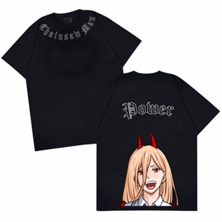 tshirt Gilan เสื้อยืด พิมพ์ลายอนิเมะ Chainsaw Man Power Devil Hunter Series-A0121(S-5XL)