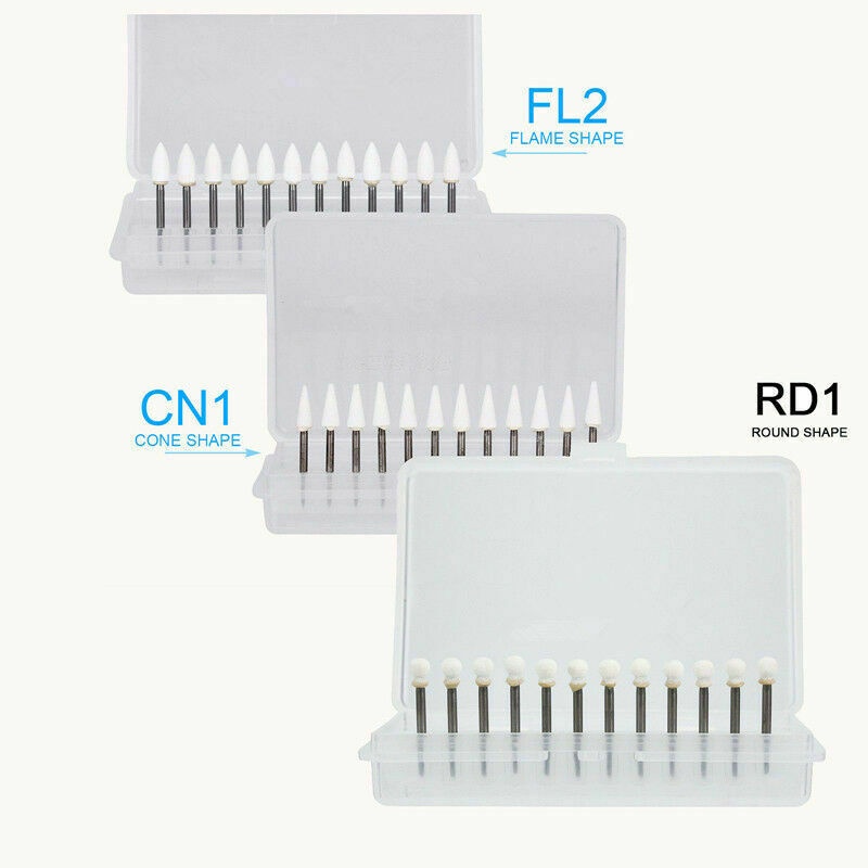 หินพอร์ซเลนขัดฟัน สีขาว ประเภท FG 12 ชิ้น/กล่อง