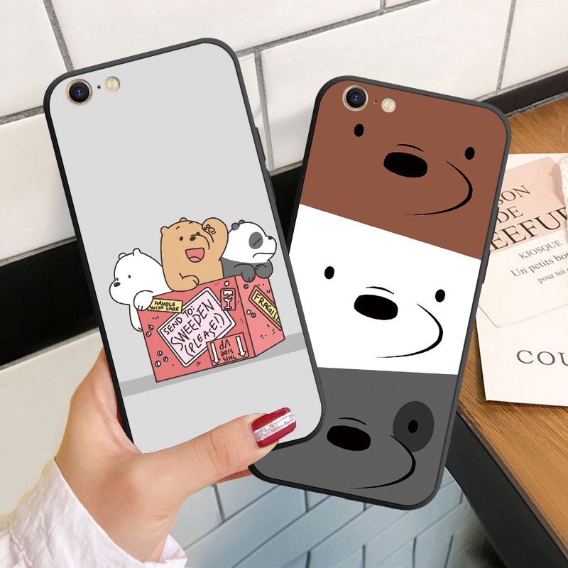 ปลอกสําหรับ OPPO A37 A39 A57 2016 2022 A57S A71 Soft Silicoen เคสโทรศัพท์สามหมีเปลือย
