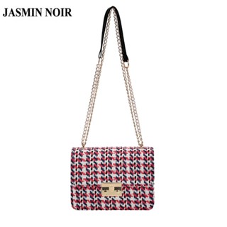 Jasmin NOIR กระเป๋าสะพายข้าง ผ้าวูล แต่งสายโซ่ สําหรับผู้หญิง