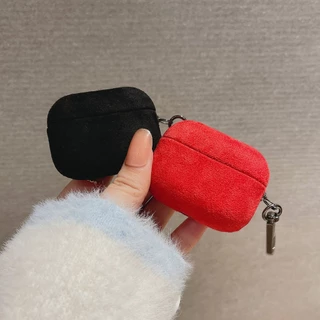 ผ้า Flannelette เคสหูฟังสําหรับ AirPods Pro 3 (2025) AirPods 4 3 2 1 หรูหรา Furry ฝาครอบป้องกันพร้อมหัวเข็มขัดโลหะ