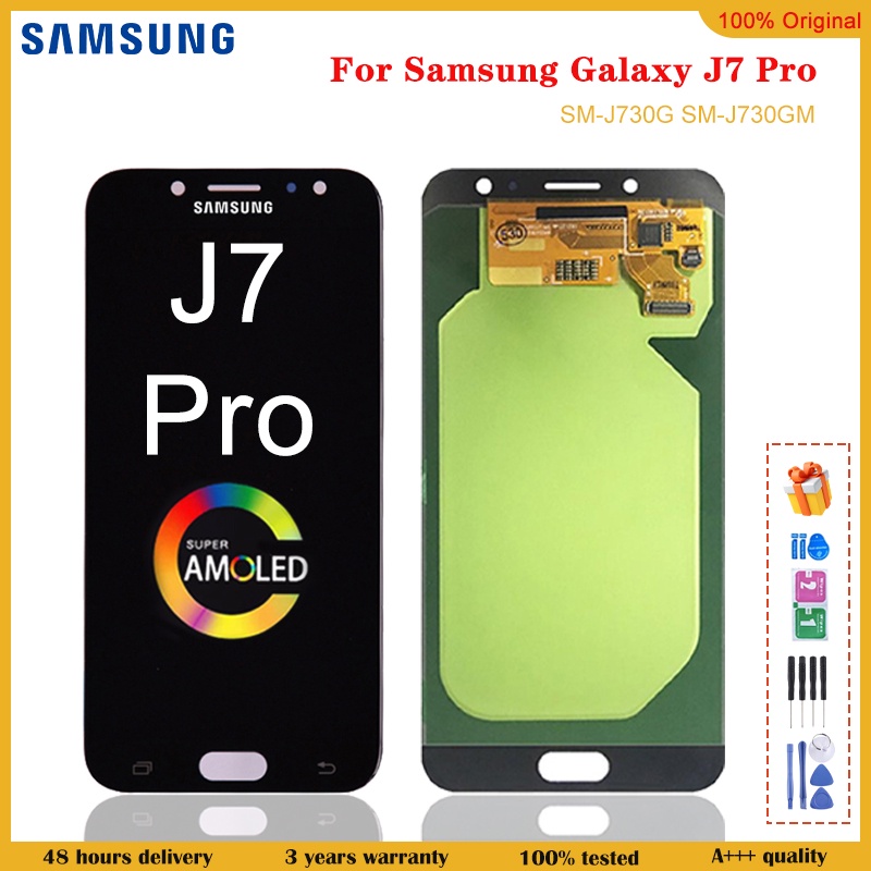 5.5 "; AMOLED สําหรับ Samsung Galaxy J7 Pro จอแสดงผล LCD หน้าจอสัมผัส J730 J730F สําหรับ Samsung J7 