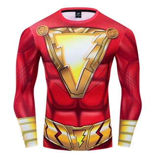 เสื้อยืด พิมพ์ลาย Billy Batson 3 มิติ เหมาะกับใส่ออกกําลังกาย สําหรับผู้ชาย