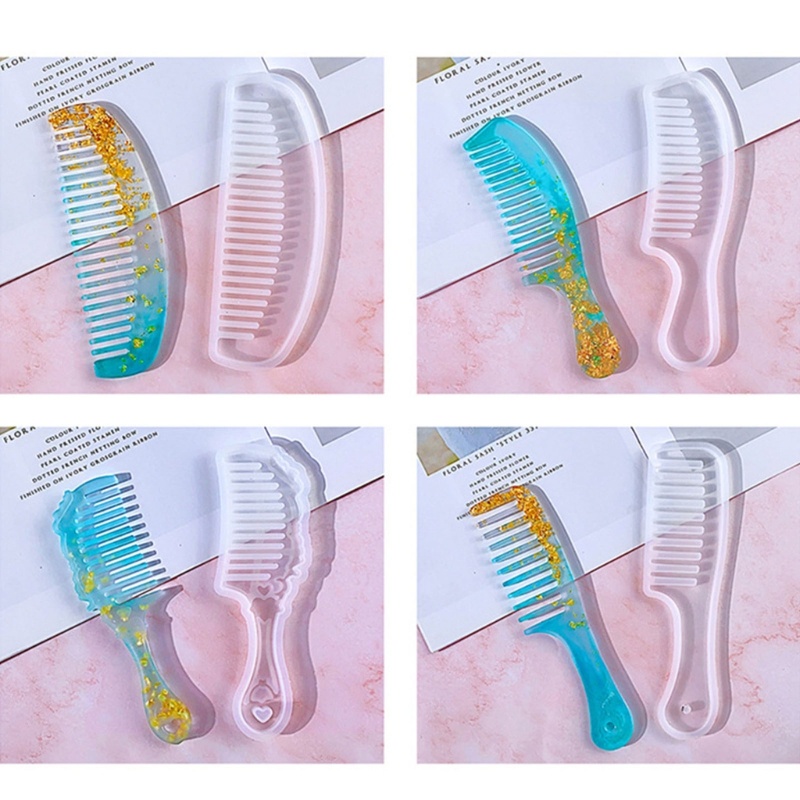 Inf หวีแม่พิมพ์ DIY เรซิ่นอีพ็อกซี่เครื่องประดับทําหัตถกรรม Polymer แม่พิมพ์ซิลิโคน DIY - รูปที่ 3