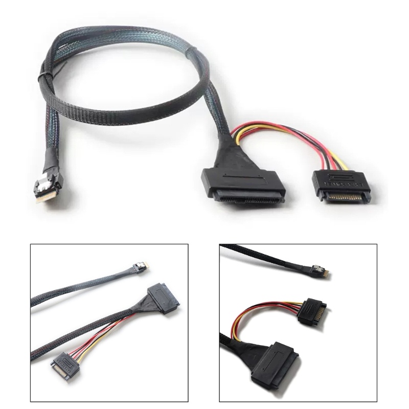 BTM PCIe4 0 Slimsas SFF-8654 4i ถึง SFF 8639 U 2 ฮาร์ดดิสก์ SSD สาย 15P