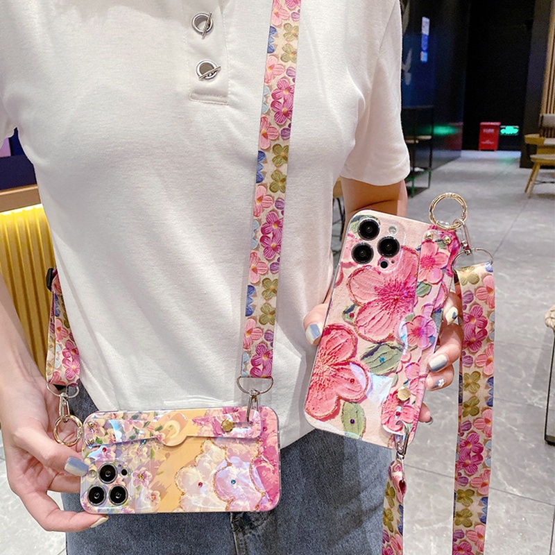 เคสโทรศัพท์ เคสซิลิโคนนิ่ม วงเล็บสายรัดข้อมือ เชือกเส้นเล็กสะพายข้าง เคสซิลิโคนนิ่ม ประดับพลอยเทียม พร้อมสายคล้อง กันกระแทก สําหรับ Samsung Galaxy S24 Ultra S23 Plus S23 Ultra S22 Plus S22 Ultra S21 Plus S21 Ultra S21 FE S20 FE Case