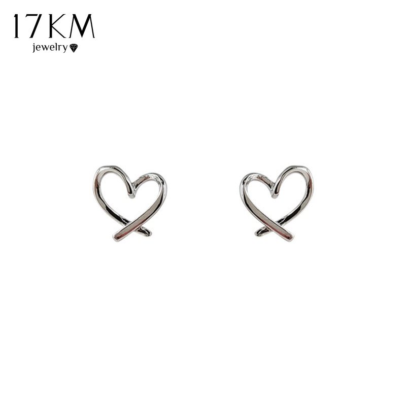 ต่างหูสตั๊ด เงิน รูปหัวใจ ยาว 17 กม. เครื่องประดับ สําหรับผู้หญิง