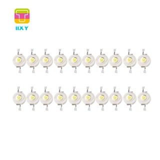 ลูกปัด LED พลังงานสูง 2 Pin 3W สีขาว 170-190Lm 6000K 20 ชิ้น