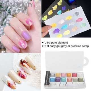 Enjoy Beauty ชุดสีน้ํา 12 สี แบบพกพา สําหรับผู้เริ่มต้นทําเล็บ