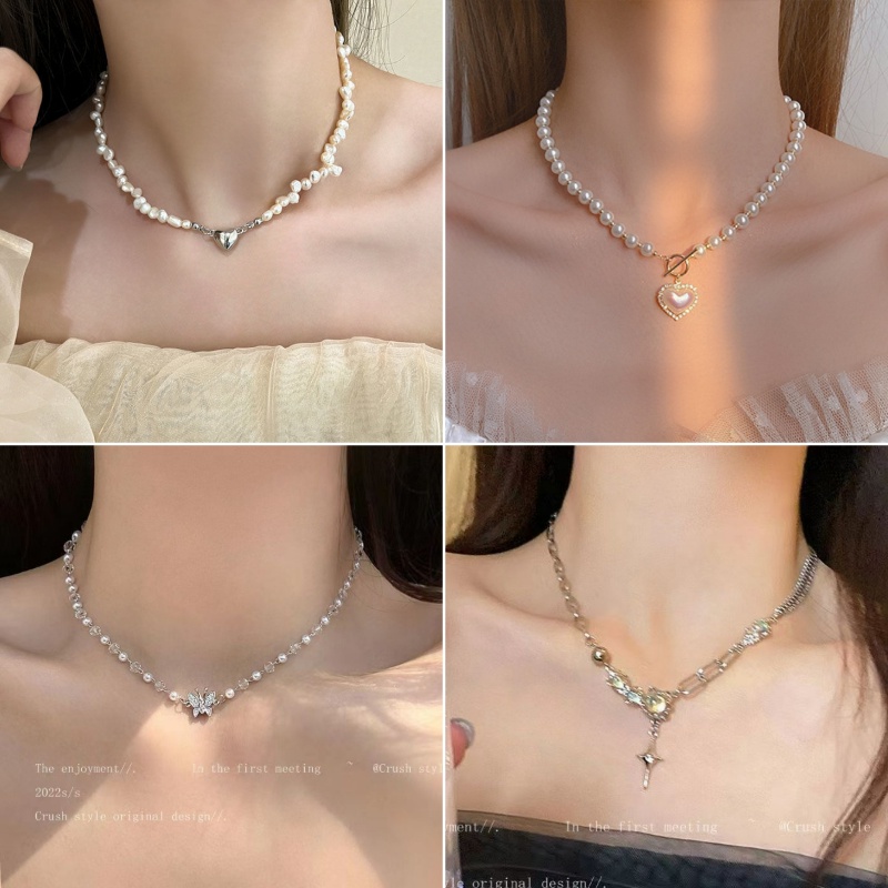 50รูปแบบสร้อยคอแฟชั่นรักมุกพู่ผีเสื้อสร้อยคอลูกปัดมุกกระดูกไหปลาร้าโซ่สําหรับผู้หญิง