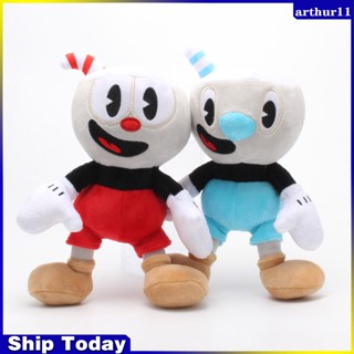 ตุ๊กตาฟิกเกอร์ Arthur Cuphead Mugman ขนาด 9.8 นิ้ว (25 ซม.) ของเล่นสําหรับเด็ก