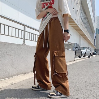 MNO.9 Cargo Pants 2217 กางเกงคาโก้เอวยืดชาย กางเกงขายาวชาย กางเกงคาร์โก้ กางเกงผู้ชาย สีเขียวเข้ม สีน้ำตาล