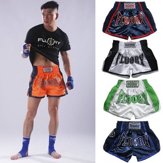 Fluory Fire Base Professional Boxing Shorts Men and Women Clothes for Sanda Muay Thai Pants Combat Fighting Training Wear 8oxs