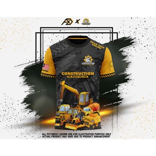 เสื้อยืดแขนสั้น ลายก่อสร้าง Jersey Sublimation 100 ซม. - 3XL แฟชั่นสําหรับผู้ชาย และผู้หญิง