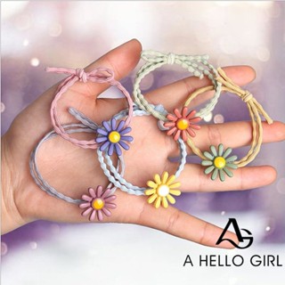 A HELLO GIRL ยางรัดผม ยางนุ่ม ลายการ์ตูนน่ารัก สไตล์เกาหลี เครื่องประดับ สําหรับเด็กผู้หญิง